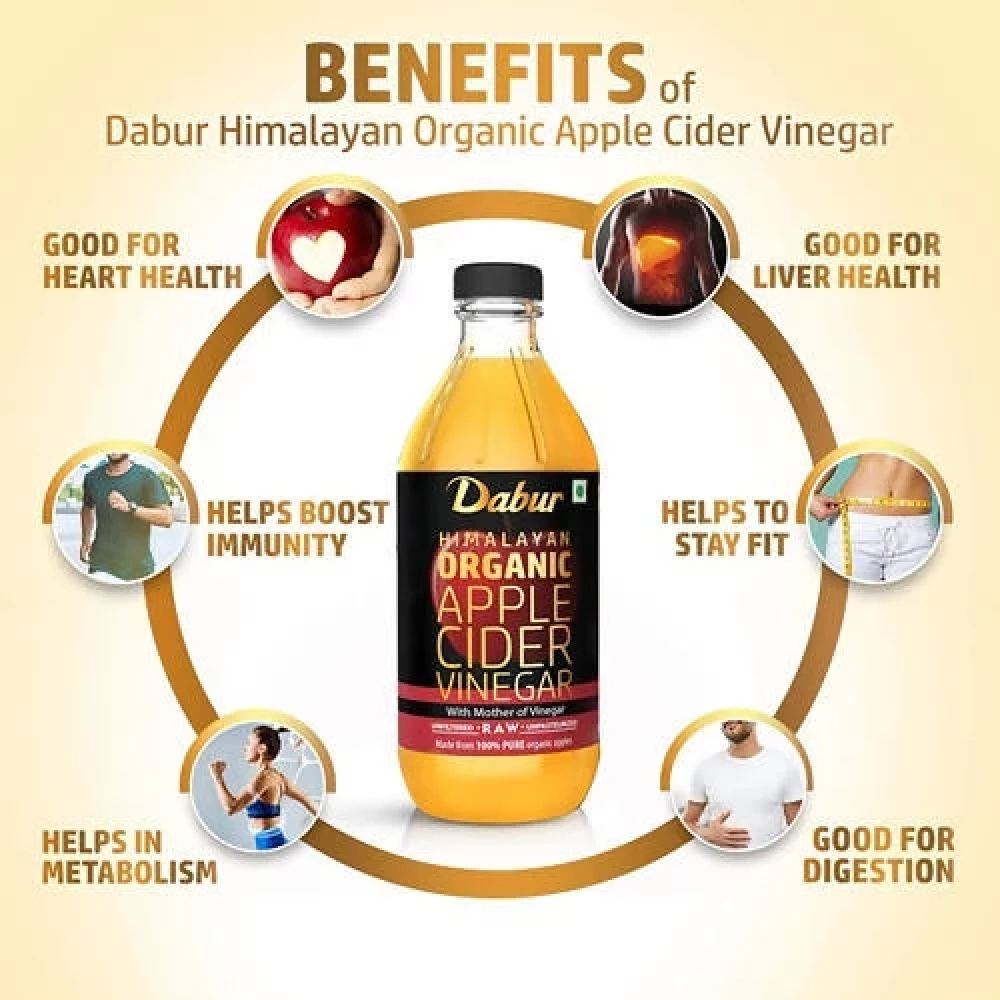 Dabur Himalayan Organic Apple Cider Vinegar with Mother Of Vinegar, 500 ml-5.webp